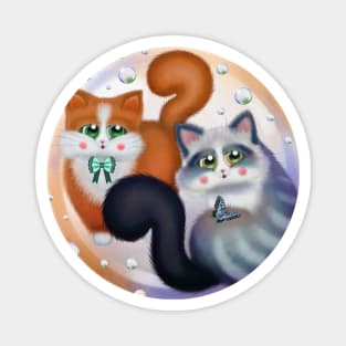 Sweet Cats with Bubbles Magnet